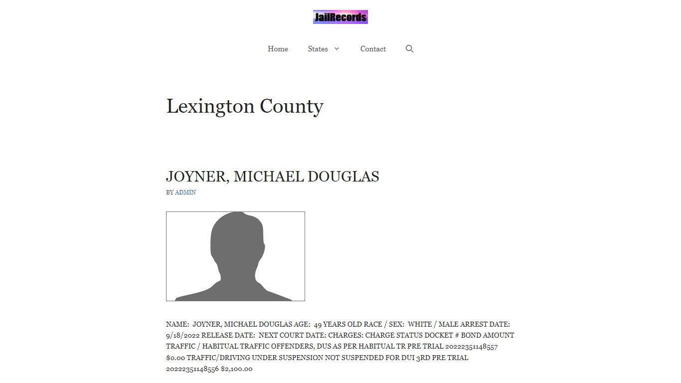 Lexington County Arrest Records